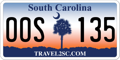 SC license plate OOS135