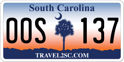 SC license plate OOS137