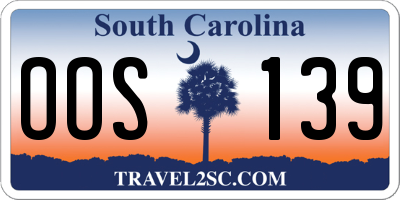 SC license plate OOS139