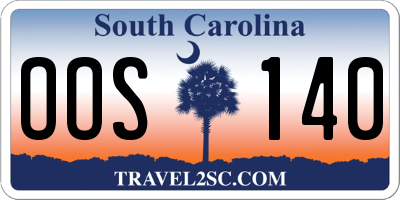 SC license plate OOS140