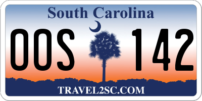 SC license plate OOS142