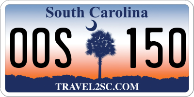 SC license plate OOS150