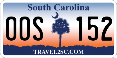 SC license plate OOS152