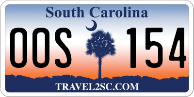 SC license plate OOS154