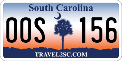 SC license plate OOS156