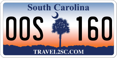 SC license plate OOS160
