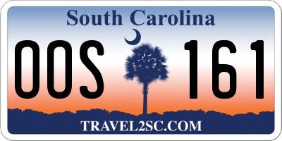 SC license plate OOS161