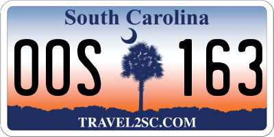 SC license plate OOS163