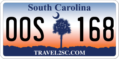 SC license plate OOS168