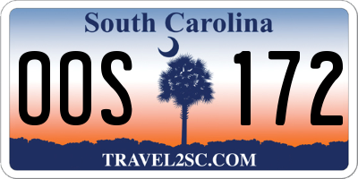 SC license plate OOS172