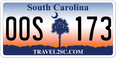 SC license plate OOS173