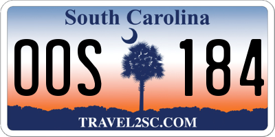 SC license plate OOS184