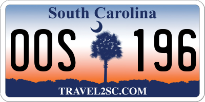 SC license plate OOS196