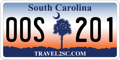 SC license plate OOS201
