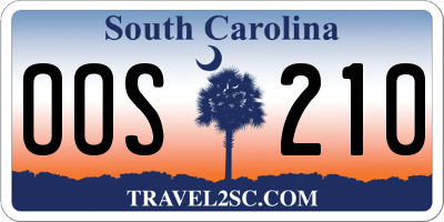 SC license plate OOS210