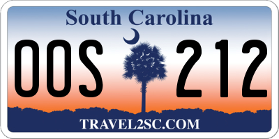 SC license plate OOS212