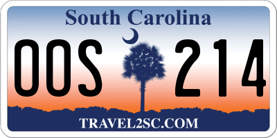 SC license plate OOS214