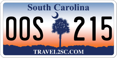 SC license plate OOS215