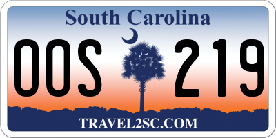 SC license plate OOS219