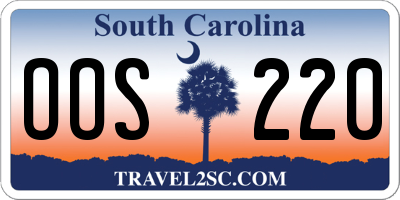 SC license plate OOS220