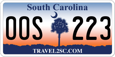 SC license plate OOS223