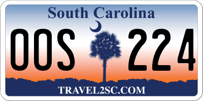 SC license plate OOS224
