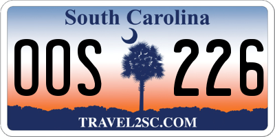 SC license plate OOS226