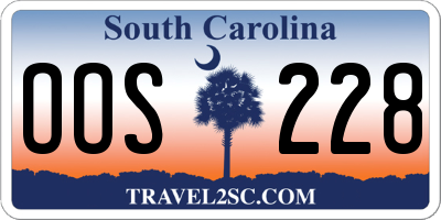 SC license plate OOS228