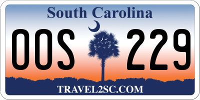 SC license plate OOS229