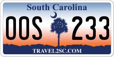 SC license plate OOS233
