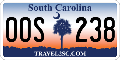 SC license plate OOS238