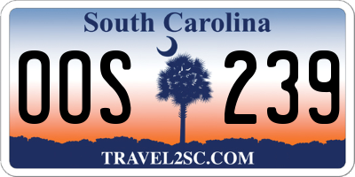 SC license plate OOS239