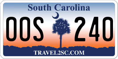SC license plate OOS240
