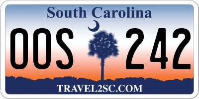 SC license plate OOS242