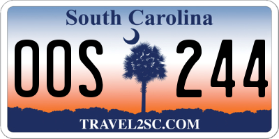 SC license plate OOS244