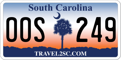 SC license plate OOS249