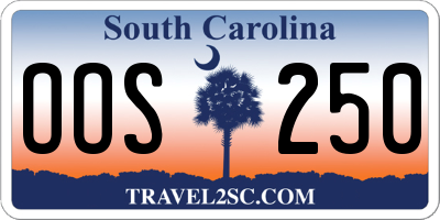 SC license plate OOS250
