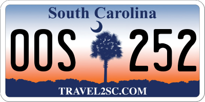 SC license plate OOS252