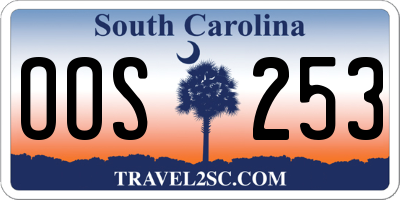 SC license plate OOS253