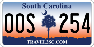 SC license plate OOS254