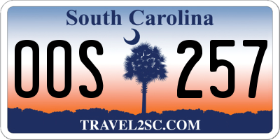 SC license plate OOS257