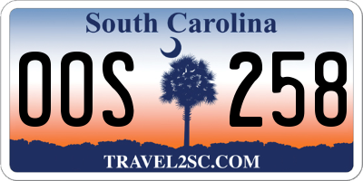 SC license plate OOS258