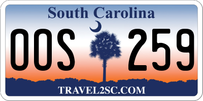 SC license plate OOS259