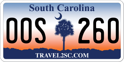SC license plate OOS260
