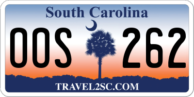 SC license plate OOS262
