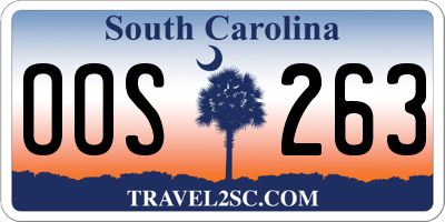 SC license plate OOS263