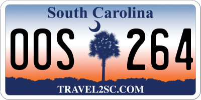 SC license plate OOS264
