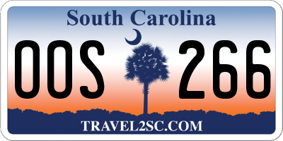 SC license plate OOS266