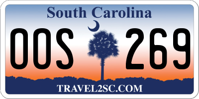 SC license plate OOS269
