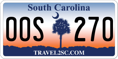 SC license plate OOS270